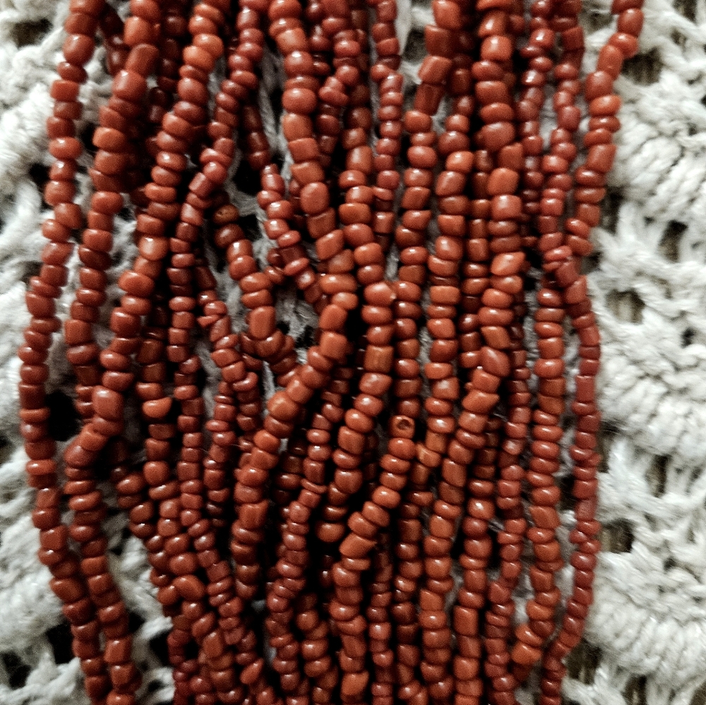 VNT Silpada 2006 Catalog 10 Strand Hand Beaded Seed Coral Neclace 925 SS Accents